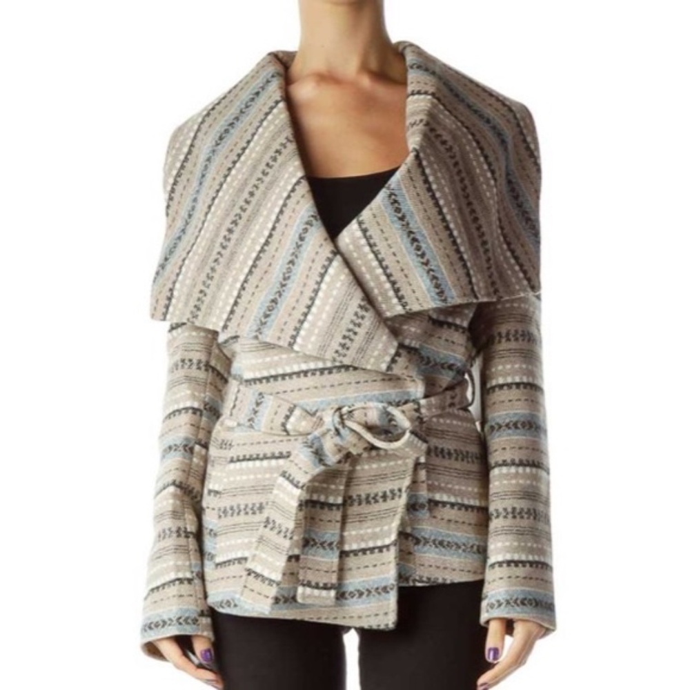 BB DAKOTA TRIBAL WRAP COAT WOOL BLEND SZ 2X